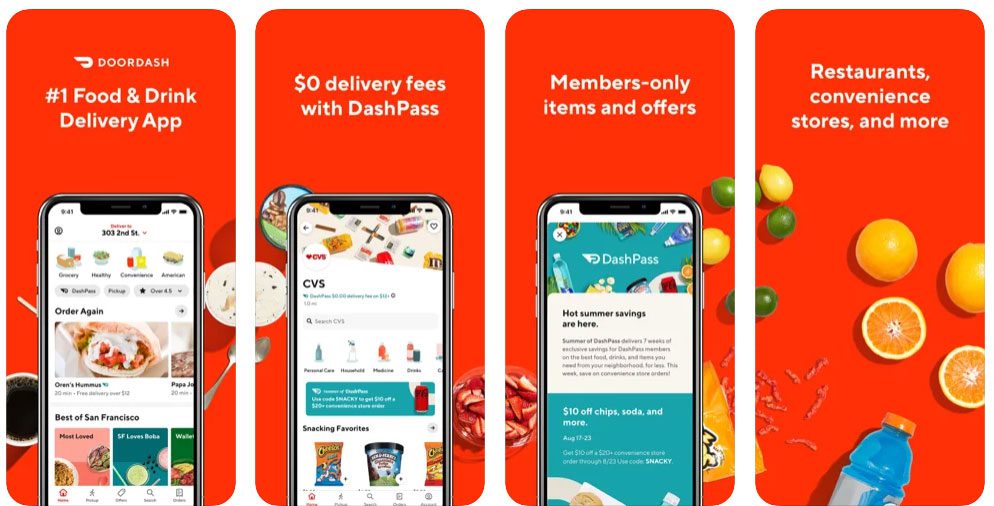 9 Most Popular Online Food and Beverages Delivery Mobile Apps in the USA 2 DoorDash